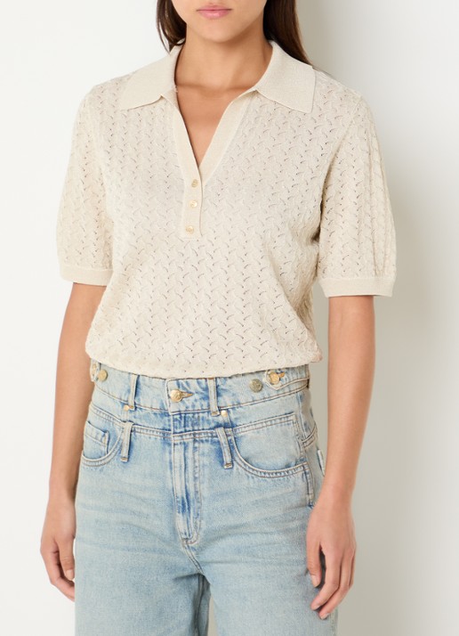 NIKKIE Rouen top met lurex en opengewerkt dessin
