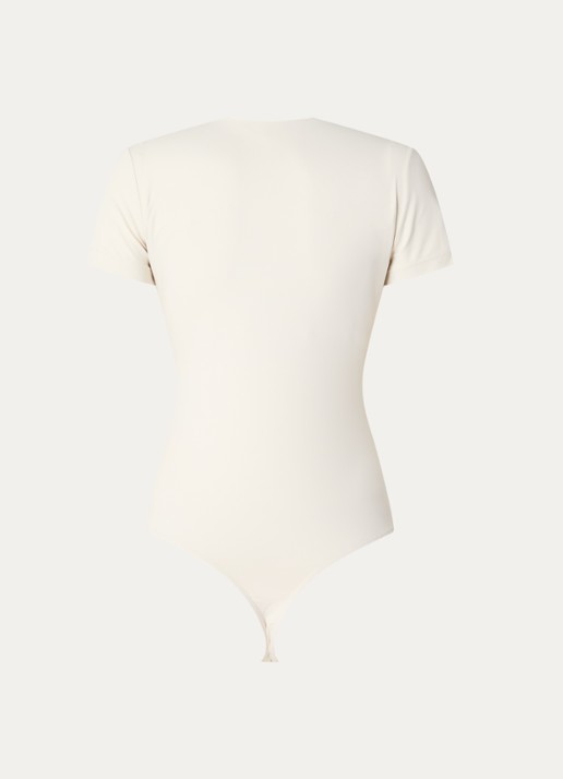 NIKKIE Rubio body top met gedrapeerd detail - achterkant creme