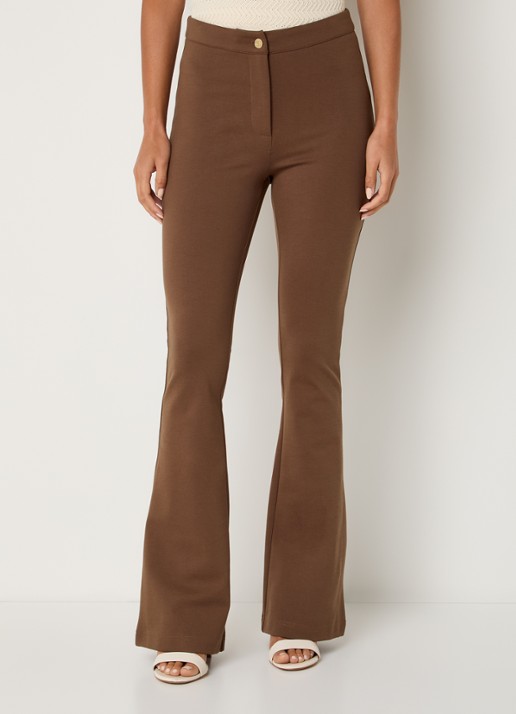 NIKKIE Ruvato high waist flared fit pantalon met stretch - detail 3 bruin