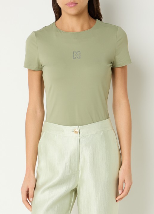 NIKKIE T-shirt met logo en strass