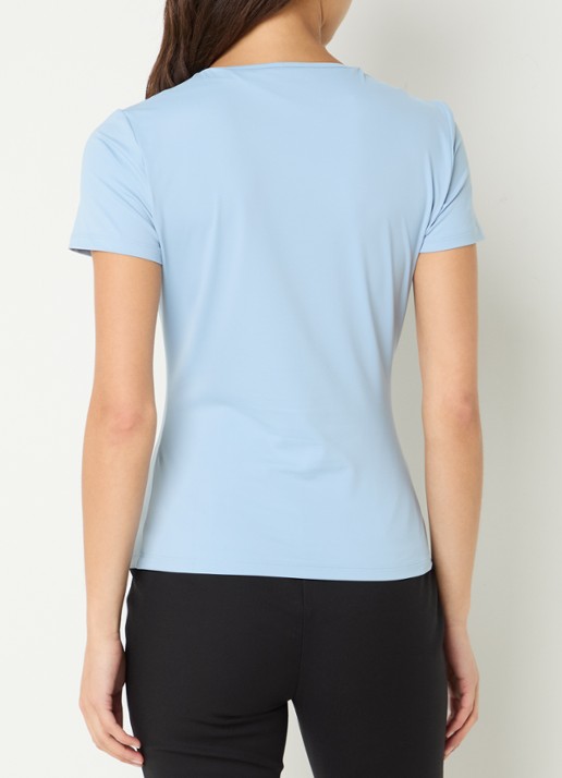NIKKIE T-shirt met logo en strass - achterkant lichtblauw