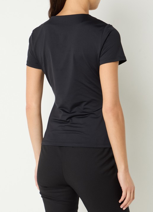 NIKKIE T-shirt met logo en strass - achterkant 3 zwart