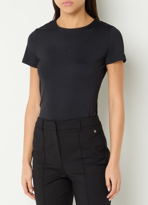 NIKKIE T-shirt met logo en strass