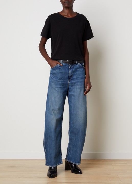 Nili Lotan Tribeca high waist wide leg jeans met medium wassing - voorkant 6 jeans