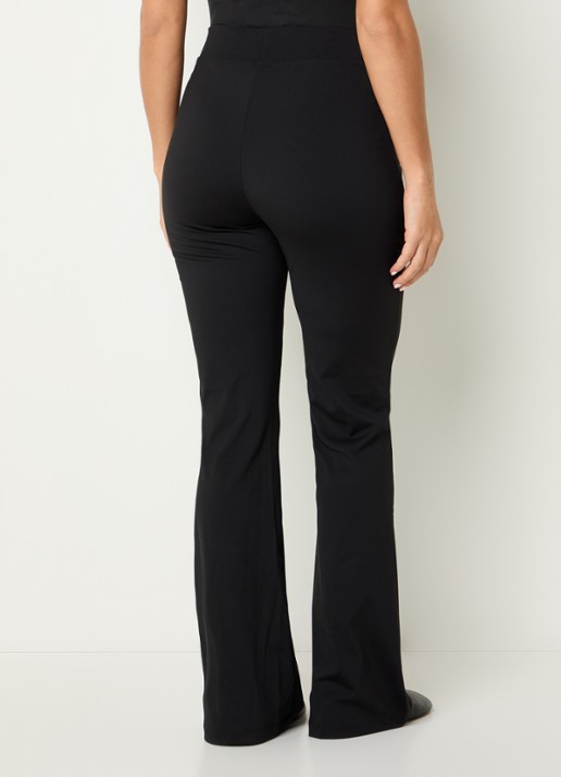 Ninepine Asana high waist bootcut fit broek met ritszakken - achterkant 7 zwart