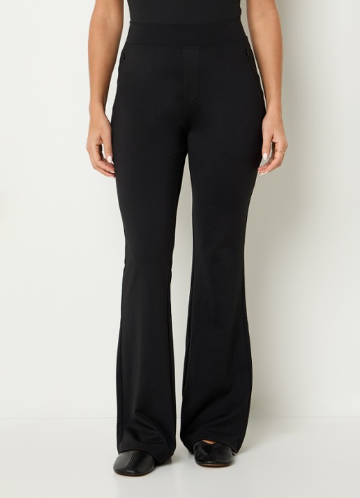 Ninepine Asana high waist bootcut fit broek met ritszakken - detail 5 zwart