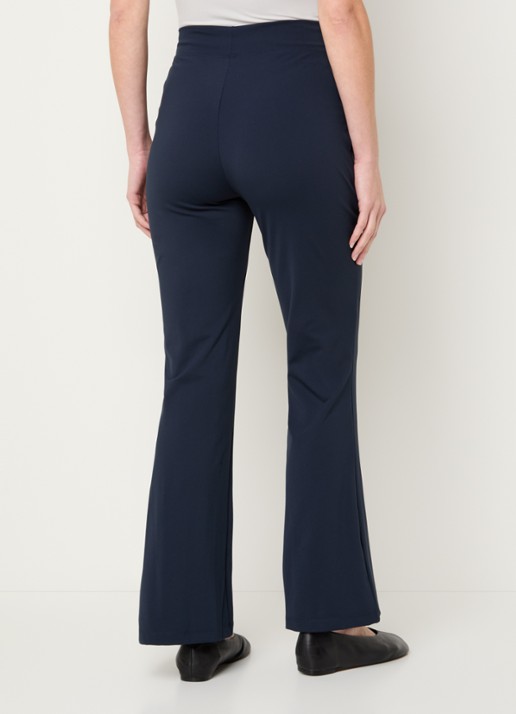 Ninepine Asana high waist bootcut fit broek met ritszakken - achterkant donkerblauw