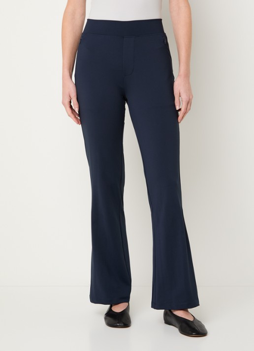 Ninepine Asana high waist bootcut fit broek met ritszakken - detail 2 donkerblauw
