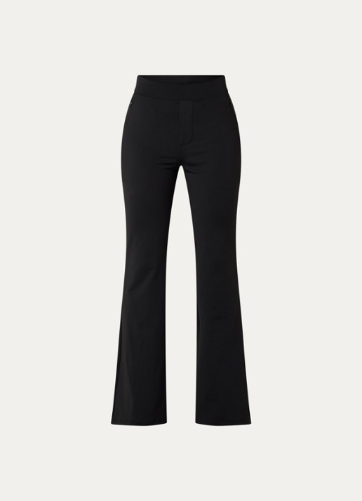 Ninepine Asana high waist flared fit broek met ritszakken - voorkant zwart