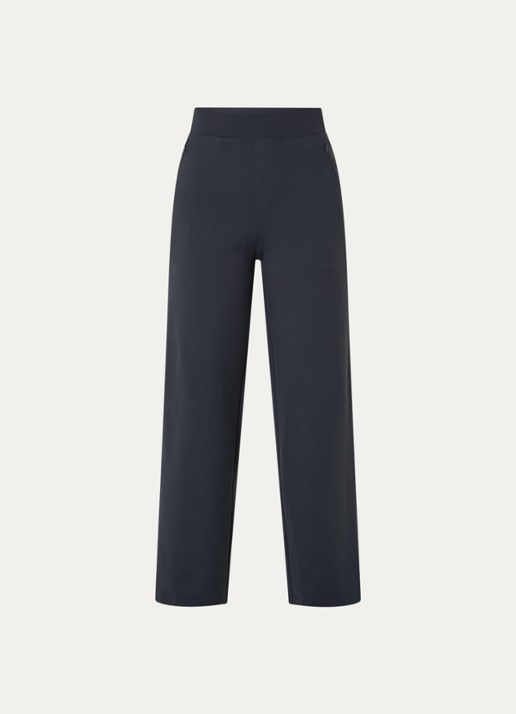 Ninepine Asana high waist straight fit broek met ritszakken - voorkant 3 donkergrijs