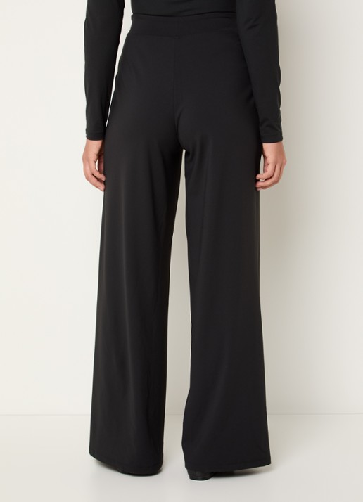 Ninepine Asana high waist wide fit pantalon - achterkant zwart