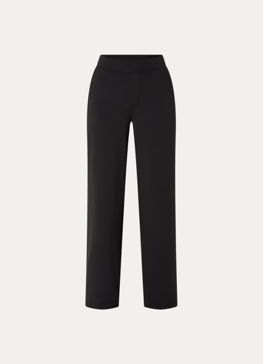 Ninepine Asana high waist wide fit pantalon - voorkant 2 zwart