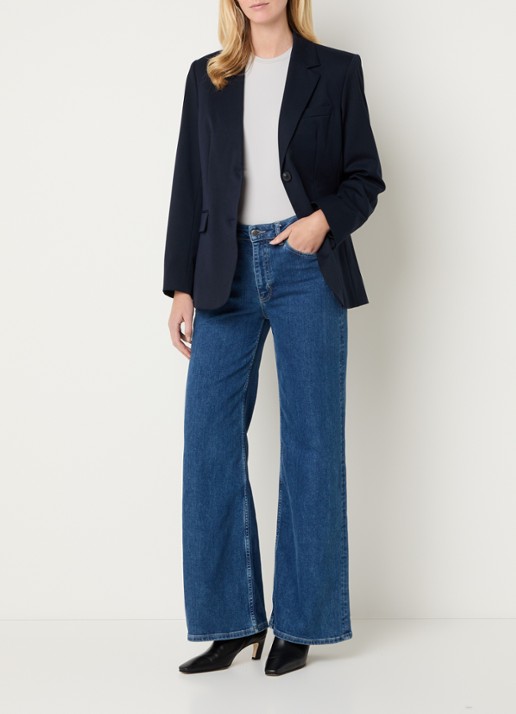 Ninepine Blazer met klepzakken en stretch - voorkant 4 donkerblauw