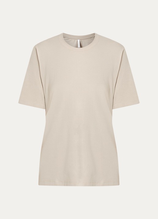 Ninepine Classic Pima T-shirt met ronde hals - voorkant 2 khaki