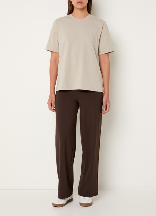 Ninepine Classic Pima T-shirt met ronde hals - voorkant 3 khaki