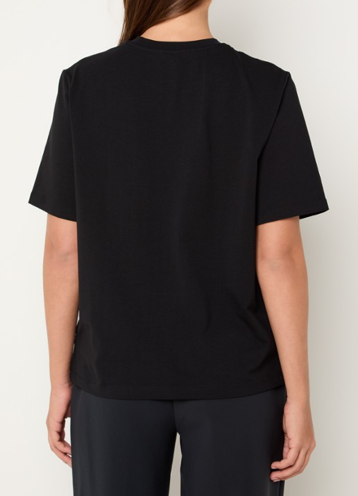 Ninepine Classic Pima T-shirt met ronde hals - achterkant zwart