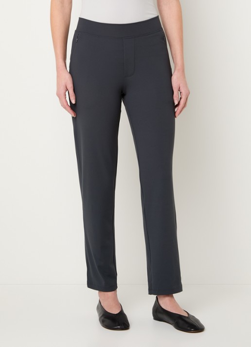 Ninepine High waist slim fit broek met ritszakken - detail 4 donkergrijs