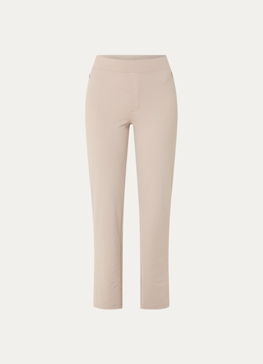 Ninepine High waist slim fit broek met ritszakken - voorkant beige