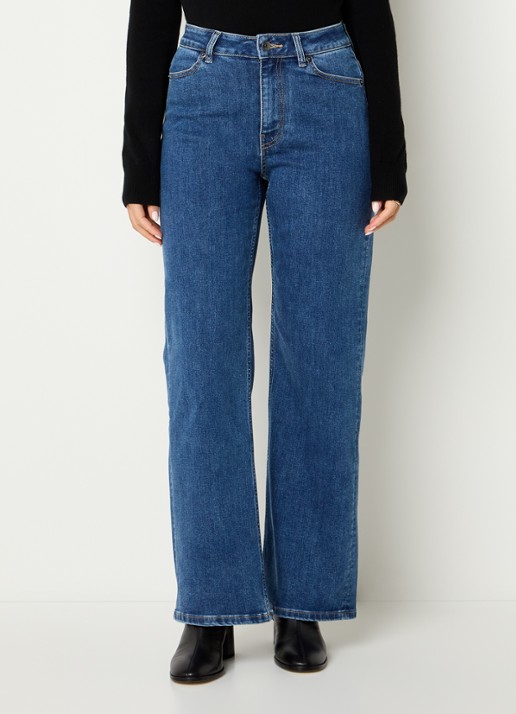 Ninepine High waist straight leg jeans met stretch