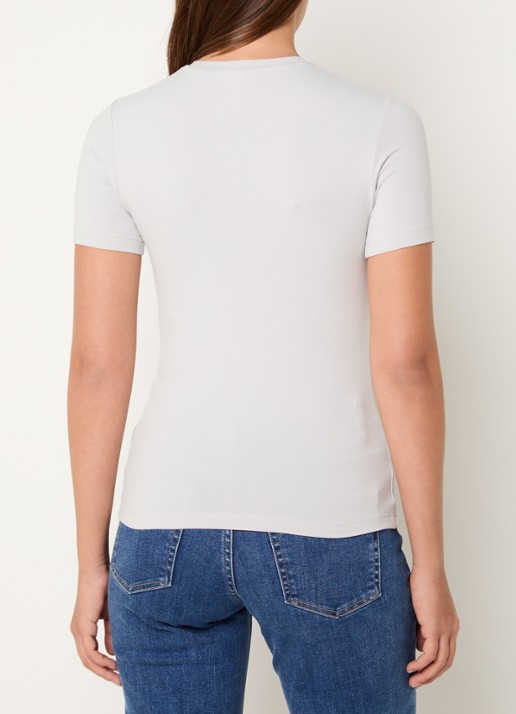 Ninepine Soft T-shirt met ronde hals - achterkant 4 lichtgrijs