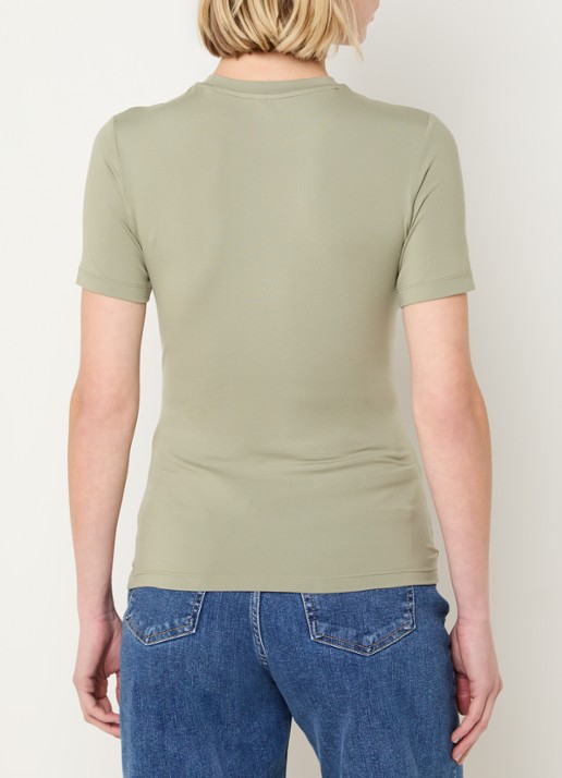 Ninepine T-shirt met ronde hals - voorkant 2 lindegroen