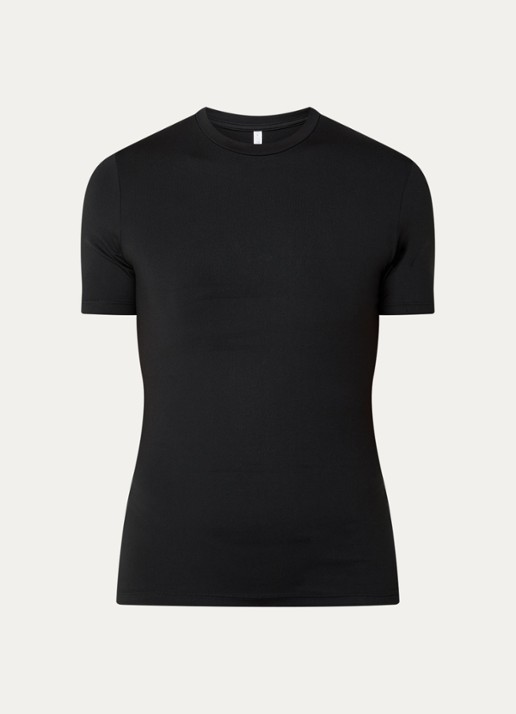 Ninepine T-shirt van jersey met ronde hals - voorkant zwart