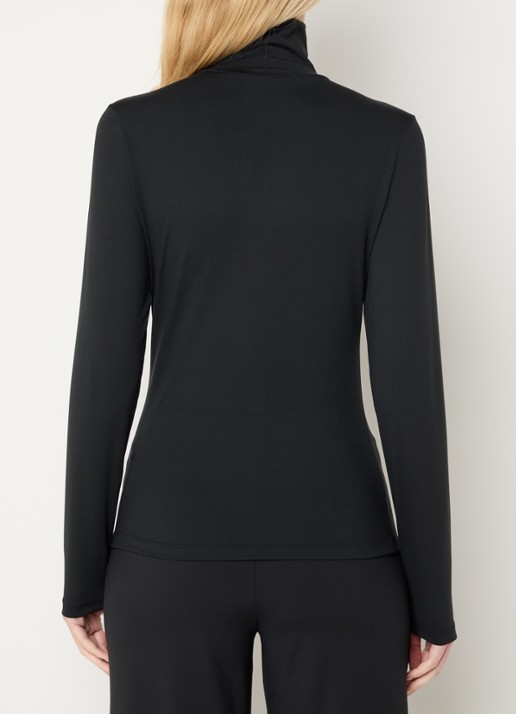 Ninepine Top van jersey met col - achterkant 4 zwart