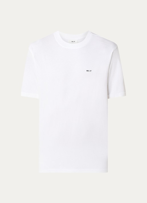 NN.07 Adam T-shirt met logo - voorkant 2 wit