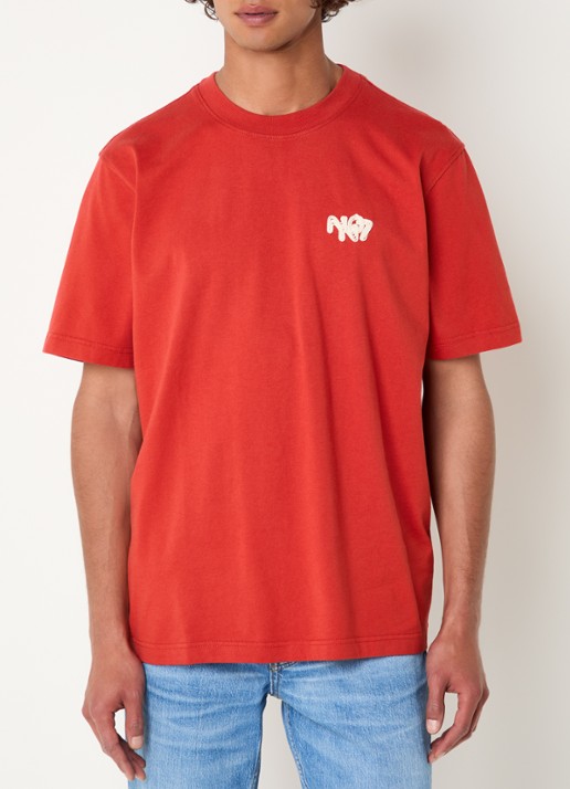 NN.07 Adam T-shirt met logoborduring