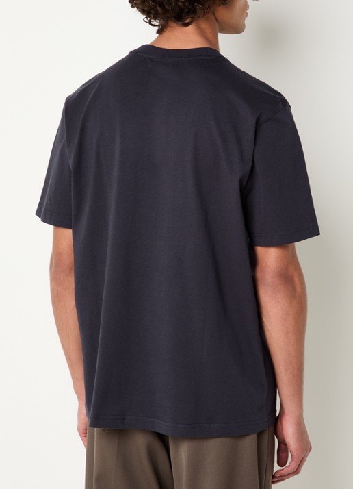 NN.07 Adam T-shirt met logoborduring - achterkant 2 donkerblauw