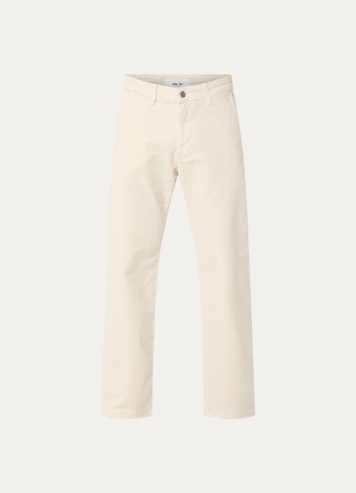 NN.07 Aden straight fit chino met steekzakken - voorkant 4 creme