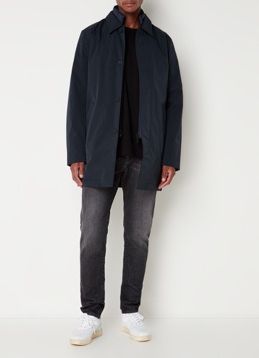 NN.07 Blake 8240 waterafstotende parka met steekzakken - voorkant 3 donkerblauw