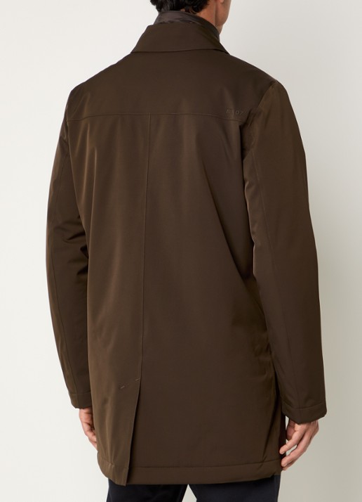 NN.07 Blake gewatteerde trenchcoat  met uitneembare voering - achterkant 4 donkerbruin