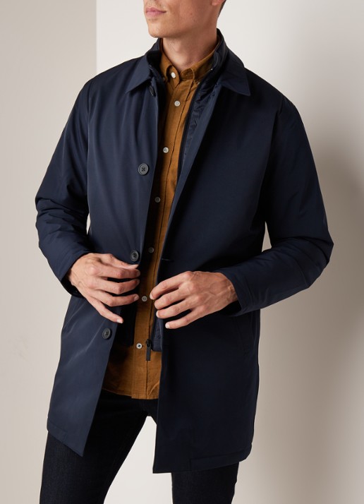 NN.07 Blake gewatteerde waterdichte overjas met Primaloft insulatie - detail 2 donkerblauw