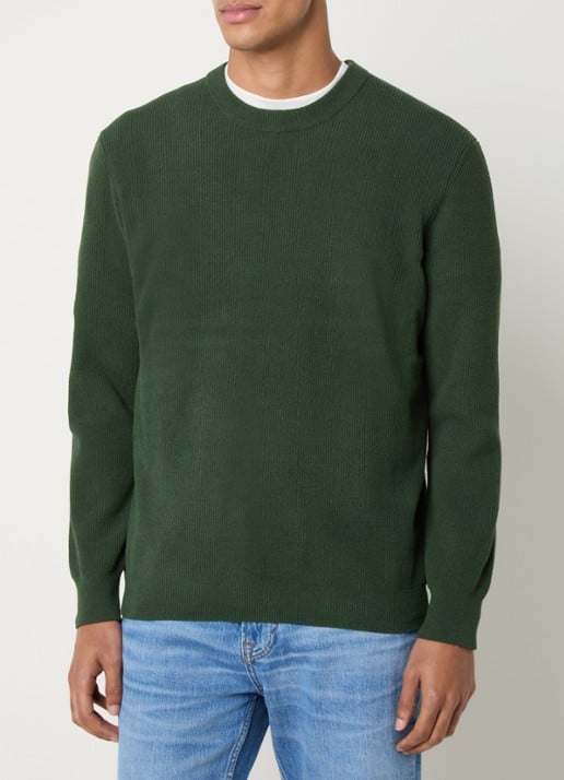 NN.07 Danny grofgebreide pullover met ronde hals