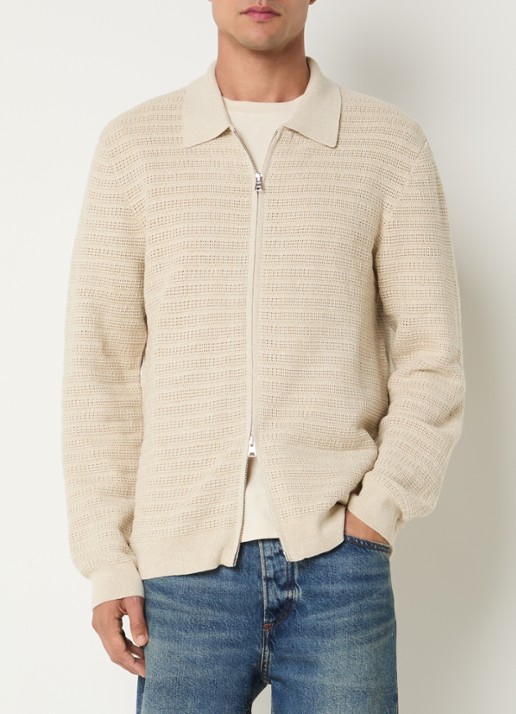 NN.07 Gustav grofgebreid vest met structuur
