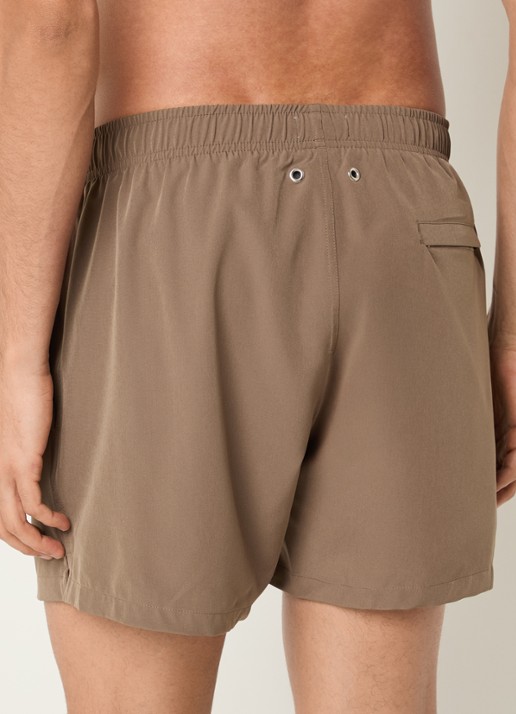 NN.07 Holiday zwemshort met steekzakken en logo - achterkant lichtbruin