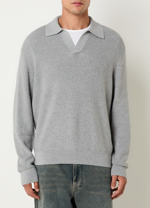 NN.07 Hope regular fit polo met ribstructuur