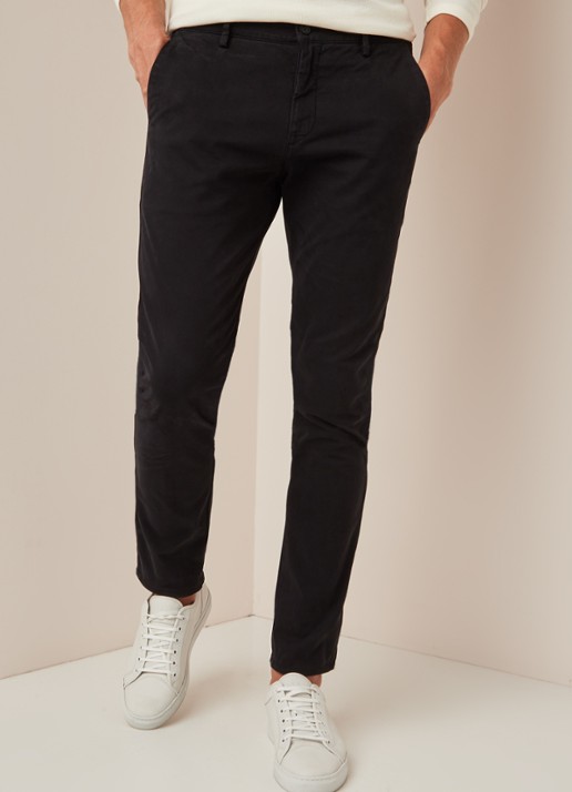 NN.07 Joe skinny fit chino met stretch - detail 3 zwart