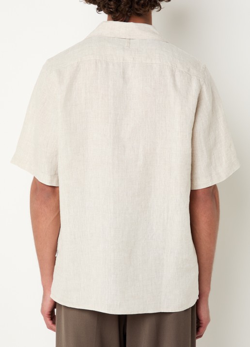 NN.07 Julio regular fit overhemd van linnen - achterkant beige