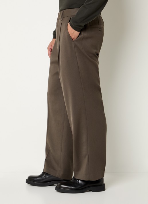 NN.07 Kay straight fit pantalon in wolblend met steekzakken - detail 2 khaki