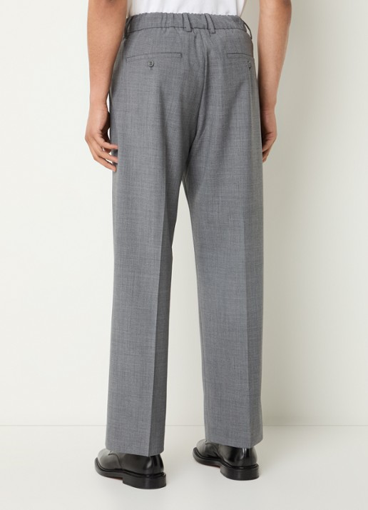 NN.07 Kay straight fit pantalon in wolblend met steekzakken - achterkant 5 grijs