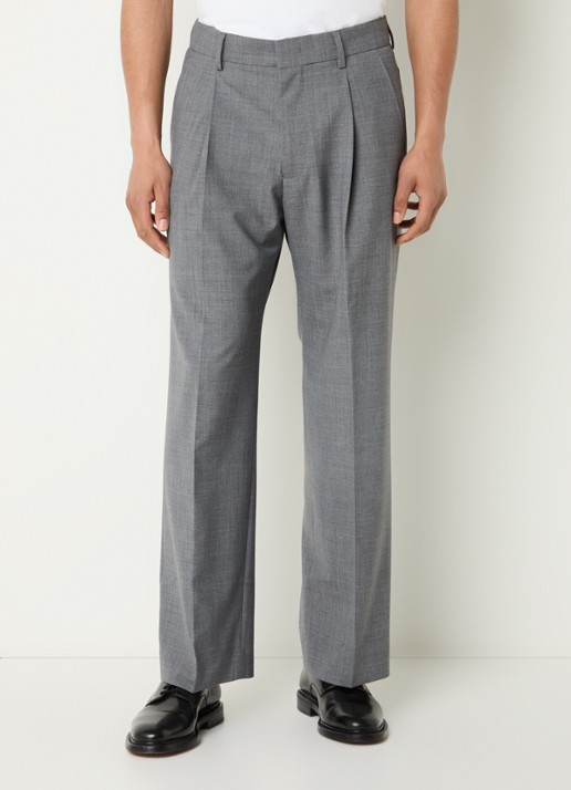 NN.07 Kay straight fit pantalon in wolblend met steekzakken