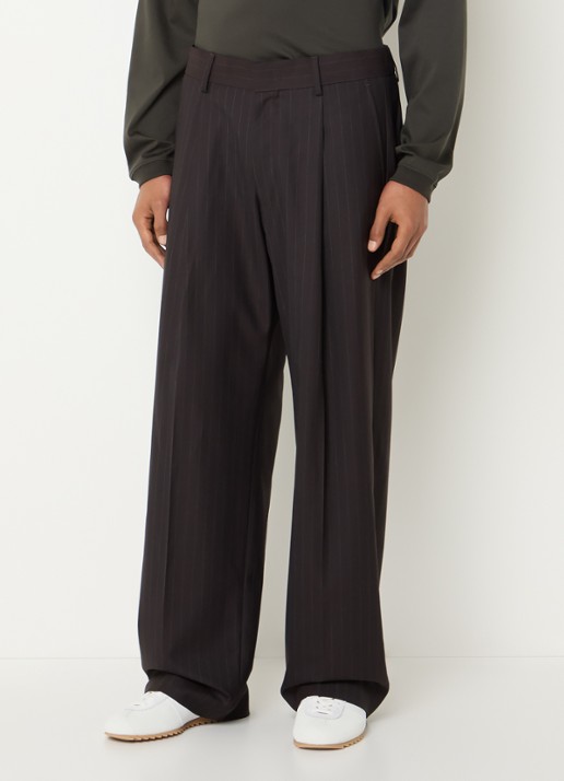 NN.07 Kay wide fit pantalon met steekzakken - detail 3 donkerbruin