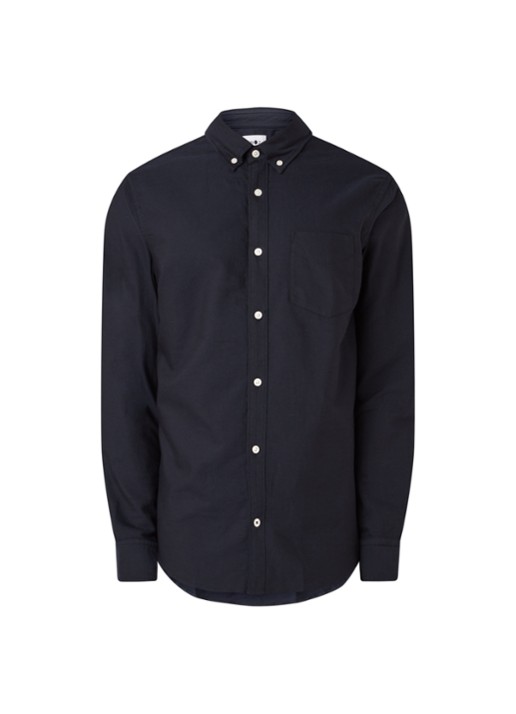 NN.07 Levon regular fit button down-overhemd - voorkant donkerblauw