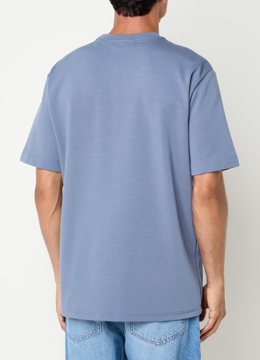NN.07 Nat T-shirt met ronde hals - achterkant staalblauw