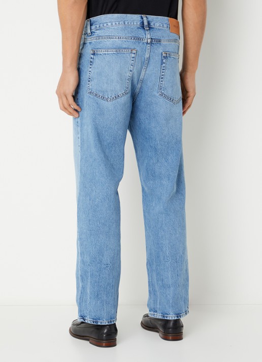 NN.07 Otis straight leg jeans met lichte wassing - achterkant indigo