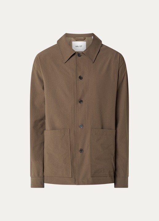 NN.07 Overshirt met opgestikte zakken - voorkant 2 lichtbruin