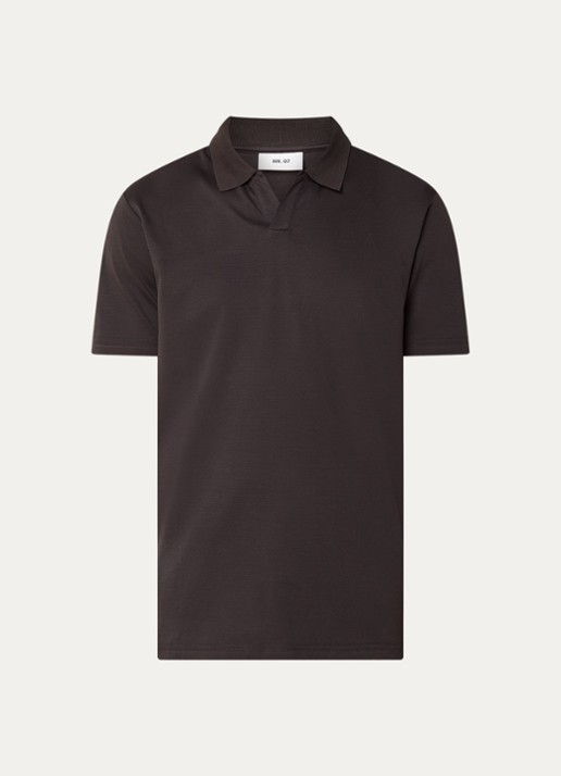 NN.07 Paul regular fit polo met kraag - voorkant 3 donkerbruin