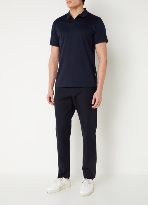 NN.07 Paul regular fit polo van  katoen - voorkant 3 donkerblauw